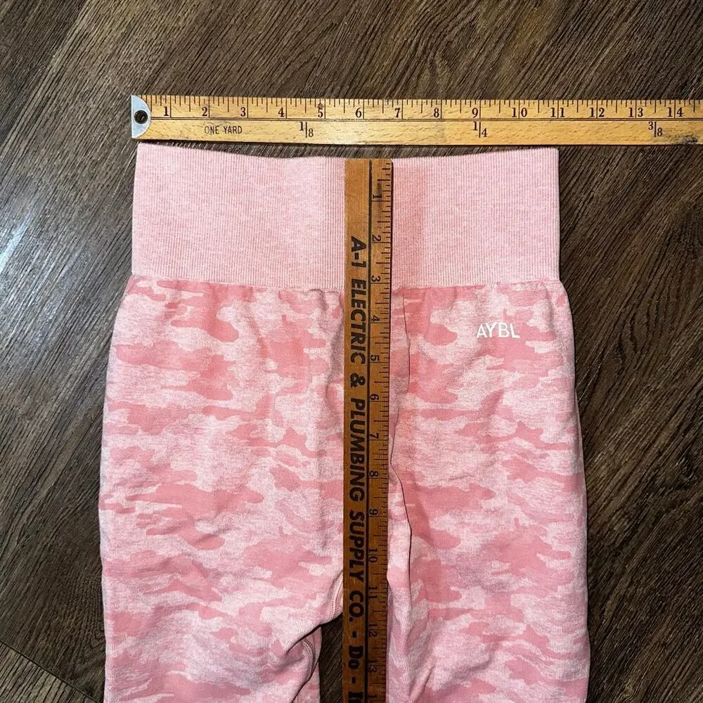 AYBL Pink Camo High Rise Evolve Seamless Workout Leggings M - Picture 2 of 7